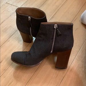 Prada denim booties